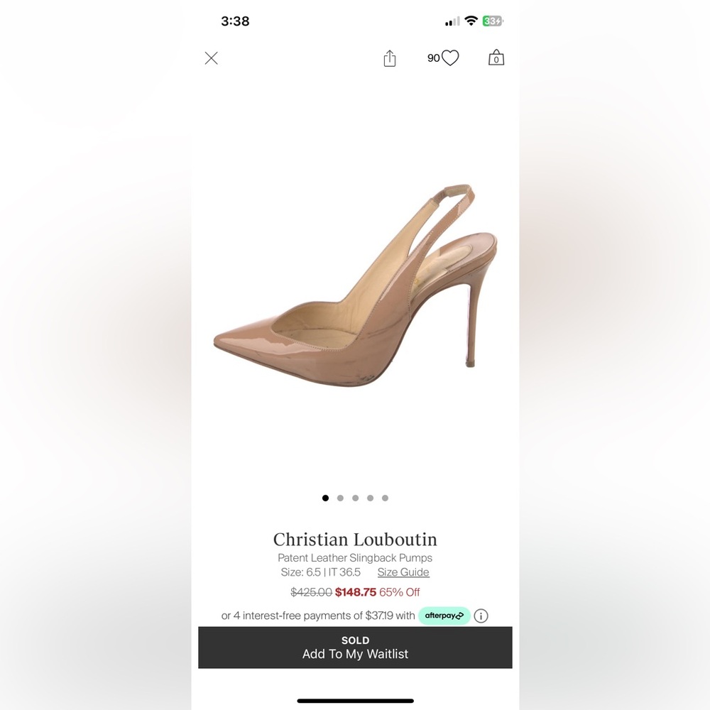 Christian Louboutin Patent Leather Slingback Pumps